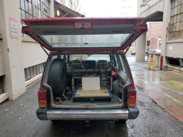 dusty router in a vehicle